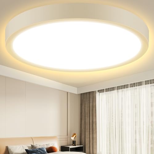 Aigostar Lampara de Techo LED 24W Ø285mm Plafon LED Techo 2500LM luz calida 3000K para Sala de Estar,Dormitorio,Cocina,Pasillo,Balcón