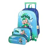 Kit Mochila Rodinha + Lancheira + Estojo Turma Da Mônica