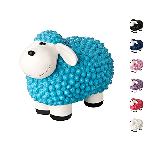 VERDOBA Figura Decorativa con Forma de Oveja - decoración jardín Exterior - Escultura Miniatura Resistente a la Intemperie (Azul) Cover