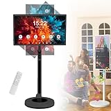 NzEupno Tragbarer 32-Zoll-Smart-TV Auf RäDern Mit Fernbedienung, 360°-Drehung, Kabellosem...