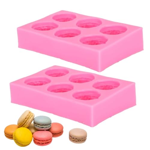 2 moldes de silicona 3D para macarrones, hamburguesas y macarrones, molde de silicona para hornear pan en 3D, decoración de magdalenas, utensilios para hornear ﻿
