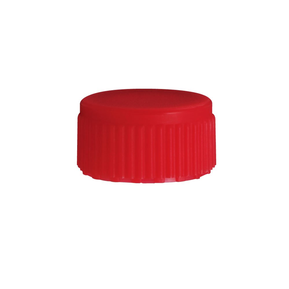139-201R, Disposable Screwcap with O-Ring, Red, 500caps/bag