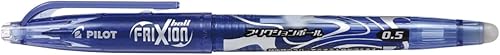 Pilot Frixion Bolígrafo de gel borrable de 0.020 in, azul extrafino, caja de 10 unidades