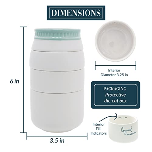 Set de vasos medidores cerámicos apilables 6 pulg miniatura 3