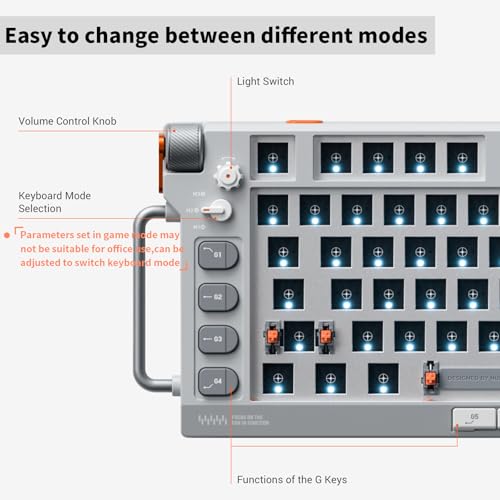 Image of nuphy Field75 HE Magnetic Switch Gaming Keyboard,Wired Keyboard,83 Keys PC Gaming Keyboard,One Knob Volume Control, Hall Effect Sensors,Adjustable Actuation,Rapid Trigger-Magnetic White Switch