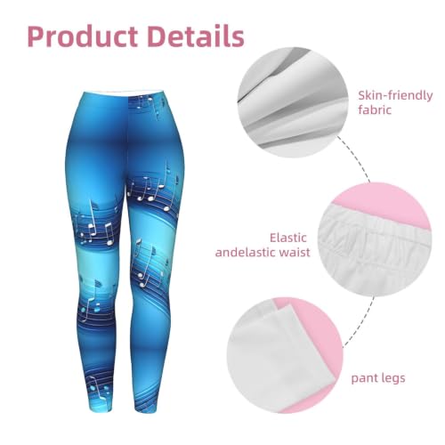 Leggings de compresión suaves de alta elasticidad con notas musicales 6