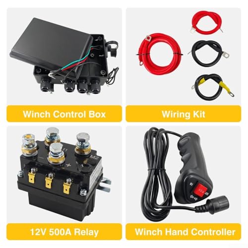 Relé de 12 V 500 A para cabrestante con solenoide resistente e interruptor impermeable 5