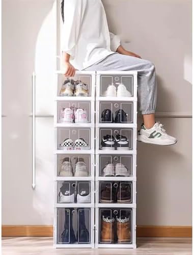 Folding Transparent Shoe Rack Organizer - One-Pull Shoe Storage Box, Stackable Shoe Shelf for Easy Access, 9-Ply Color Options - Perfect for Home & Closet Organization