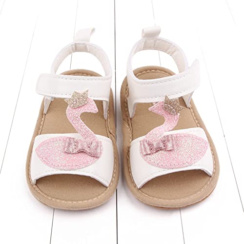 Baby Boy Unisex Sandals Shoes First Walkers Prewalkers Soft Sole Flat Shoes Summer Princess Shoes (White, 4 Toddler)3