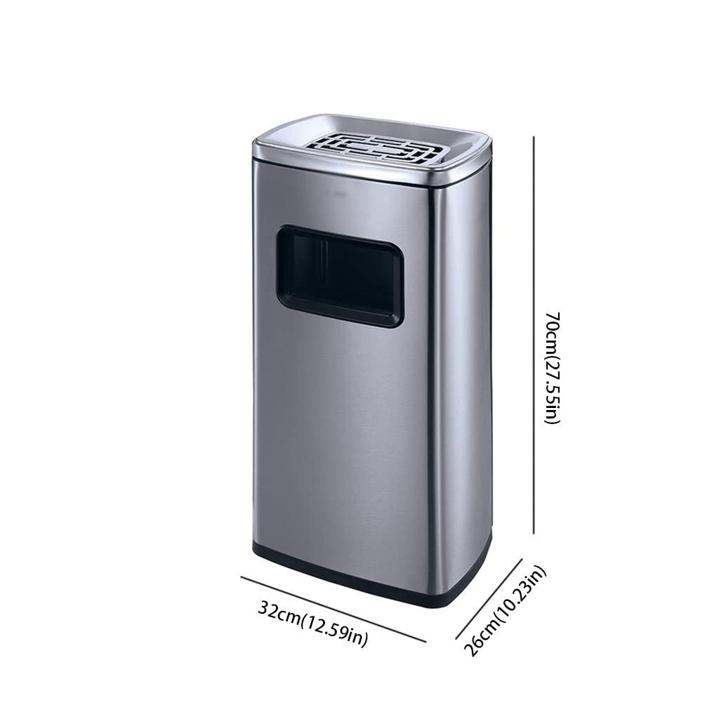 Trash Can with Ashtray Stainless Steel Ashtray Trash Can Indoor Corridor Cigarette Butt Post Vertical Ashtray Outdoor Cigarette Butt Trash Can Ashtray Trash Can