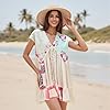 SOOKABEILA Women’s Boho Mini Dress Y2k Floral Print Deep V-Neck Puff Sleeve Short Dress 2025 Summer Loose Beach Sundress (Multi,M) #3