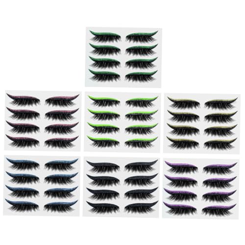 PATKAW 28組アイライナーシール ラメ入り アイメイク用 着脱簡単 時短 メイクアップ用女性 少女向け 日常 舞台メイク対応 目元強調デコレーション