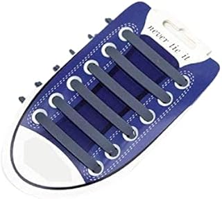 رباط حذاء من السليكون 12 قطعة - رصاصي