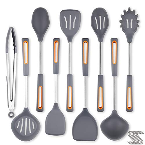 Utensilios Cocina,Utensilios de Cocina 9 Piezas Utensilio Cocina Set Cocina Silicona Utensilios de Cocina de Silicona Silicona Cocina Hornear Set Espatulas silicona cocina Utensilios Cocina Silicona Cover