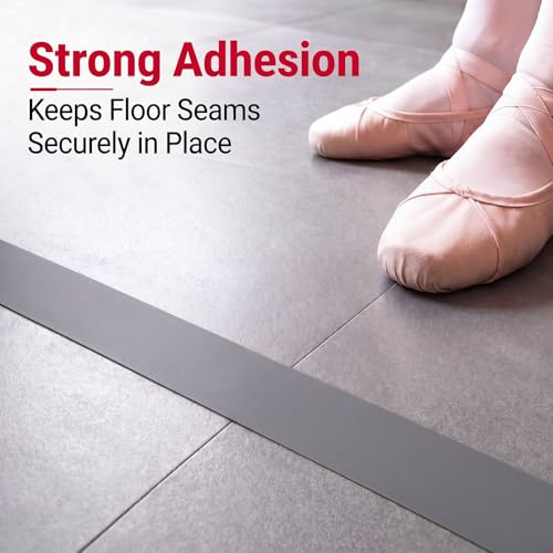 Image of Pangda 2 Rolls Dance Floor Vinyl Tape Grey 36 yd x 2 in Durable Tape Splicing Strong Adhesion No Residue for Gym Dance Room Restaurants Kitchen Floor Safety Marking