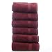 Luxury Hotel & Spa Towel 100% Genuine Turkish Cotton Bamboo (Cranberry, Hand Towel - Set of 6)