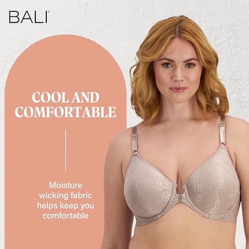 Image of Bali Women's Everyday Bras for Women - Comfort Revolution Front Close Bras, Adjustable & Supportive, Plus Size Women