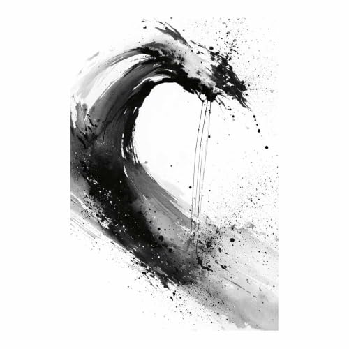 Poster Noir Et Blanc vagues océaniques pour moderniser un mur vide sans encombrer l'espace