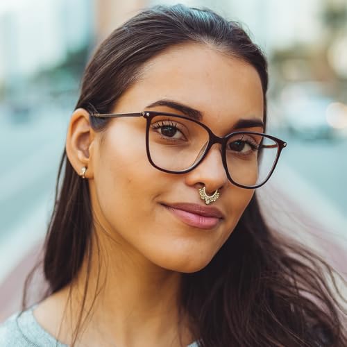 Image of RUVEE Nose & Ear Clip Titanium Plated Pin Non Pierced Just Press for Women & Girls Septum Ring