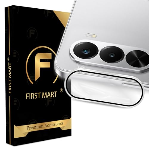 Image of FIRST MART Silver Camera Ring Guard Protector for Realme P4x | Tempered Glass with Metal Alloy Rings, HD Clear, Scratch Resistant, Case-Friendly | Pack of 1