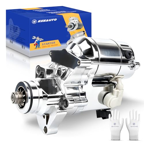 Image of Ezexpreze Chrome 18905N Starter Replacement New for 2006-2014 Road King Heritage Softail Dyna FLHR FLHRC FLHRS FLHT FLHX FLSTC, 31618-06 31619-06A 428000-3490 3491 410-52175 SHD0013 41052175