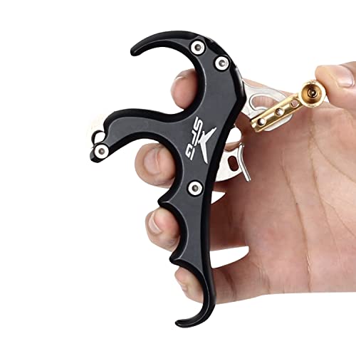 Fenjaner Archery Compound Bow Release Aid Archery Release Bow Thumb Release For Compound Bow Outdoor Shooting Accessories (Black) #TOP3