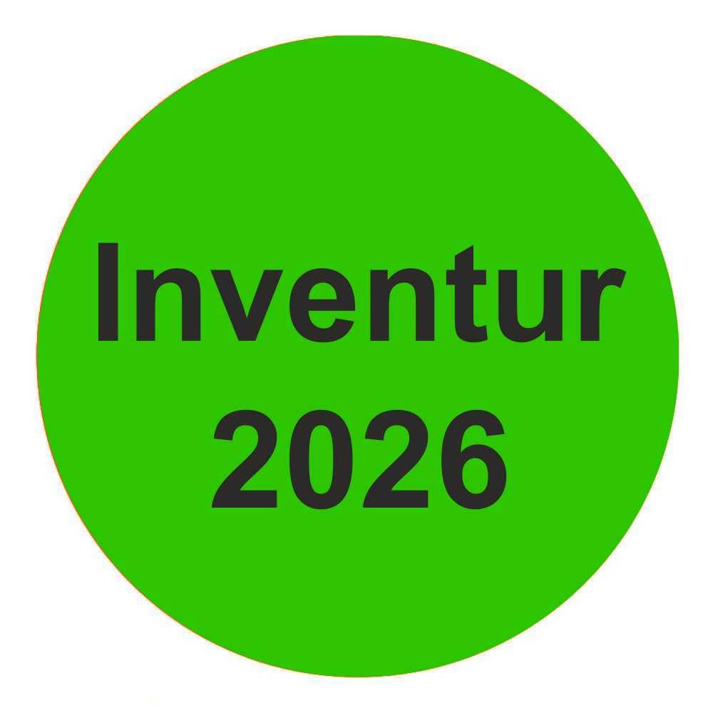 Inventuretiketten 2026 INVENTORY COUNT – 1000 Stück, Ø50 Mm, Leuchtgelb, Permanent Haftend Für Kennzeichnung