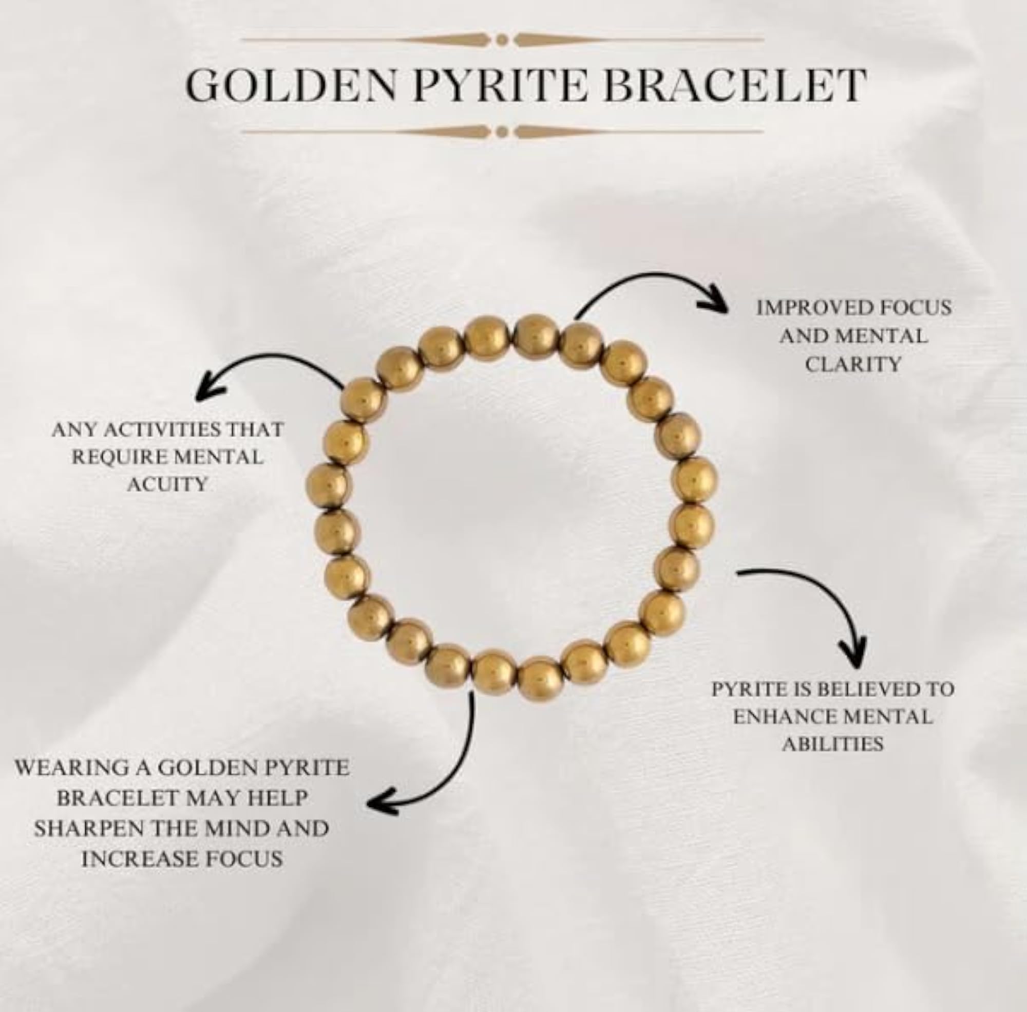 Golden Pyrite Bracelet, Certified Healing Crystal