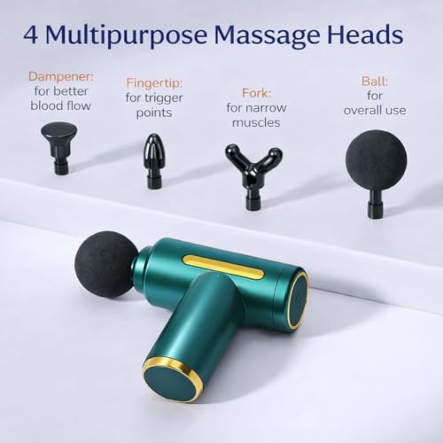 Image of SMAX Massage Gun for Pain Relief | Body Massager Machine for Back, Neck, Shoulder & Full Body | Deep Tissue Muscle Massager | Portable Cordless Electric Massage Gun with 4 Massage Heads | Type-C Rechargeable
