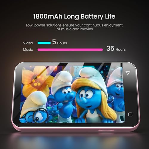 Image of TIMMKOO 80GB Kids MP3 Player with Bluetooth, Parental Controls, Pre-Installed Spotify, Audible, 4 inch MP4 Player (Pink)