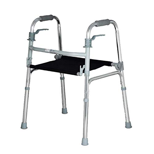 QHLMLL Bastone da Passeggio Pieghevole, Pratico deambulatore Regolabile in Altezza con Sedile, ausilio per Camminare per Anziani, disabili, deambulatore per Adulti, Portatile, Leggero, Pratico
