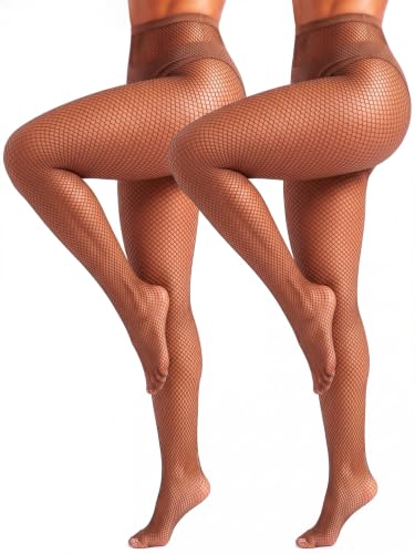 Image of ZINTEDI 2 Pairs Womens Fishnet Stockings High Waist Tights Fishnets Fishnet Tights for Women
