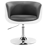 barhocker ikea klappbar Einfache und Schnell Montage eSituro SBST0207 1x Barsessel Barhocker mit Arm-Rücklehne mit 2 farbige verchromtem Metallgestell höhenverstellbar und drehbar Kunstleder Grau+Weiß
