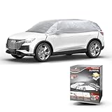 WALSER Abdeckplane Auto All Weather Basic, Abdeckplane wasserdicht, 100% wetterfeste Auto Abdeckplane, Autoabdeckung Outdoor, Auto Abdeckplane wasserdicht, Autoplane Halbgarage Größe XL Silber