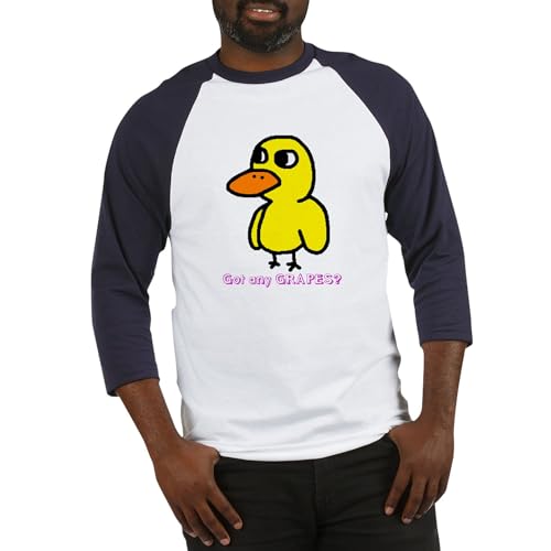CafePress Duck (Strait Forward) 6 Baseball Jersey Men's Cotton Baseball Jersey, 3/4 Raglan Sleeve Shirt Blue/White