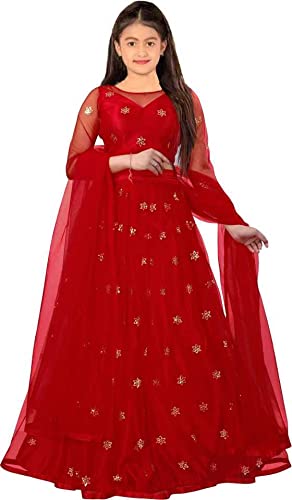Rukha Fab Girls Lehenga Choli Ethnic Wear Embellished Lehenga, Choli and Dupatta Set