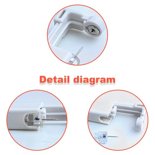 RGEVGER Juego de 2 pistolas perforadoras portátiles para perforar la oreja, kit desechable estéril sin dolor, pistola perforada con dos pendientes de plata y herramienta, para - imagen 4