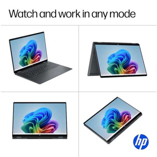 Image of HP OmniBook X Flip 2-in-1 Laptop, 16 inch WUXGA IPS Touchscreen Laptop, Intel 8-Core Ultra 7 256V, 16GB LPDDR5x 4TB SSD | Backlit KB, Copilot+ AI PC for Creator and Designer Business, Windows 11 Pro