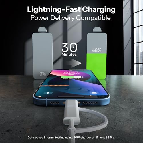 Image of 2-in-1 Type C to Lightning & Type C Fast Charging Cable [MFi Certified] Compatible with iPhone 17 /16 /15 /14 /13 /12 /11 Pro Max Mini, iPad, Samsung Galaxy, Google Pixel by HOMEMO