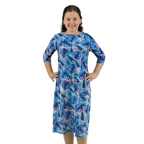 Image of Shira Modest Girls Swim Dress | 3 /4 Sleeve Swimdress, Full Coverage Bathing Suit | Tznius UPF 50+ Quick-Dry