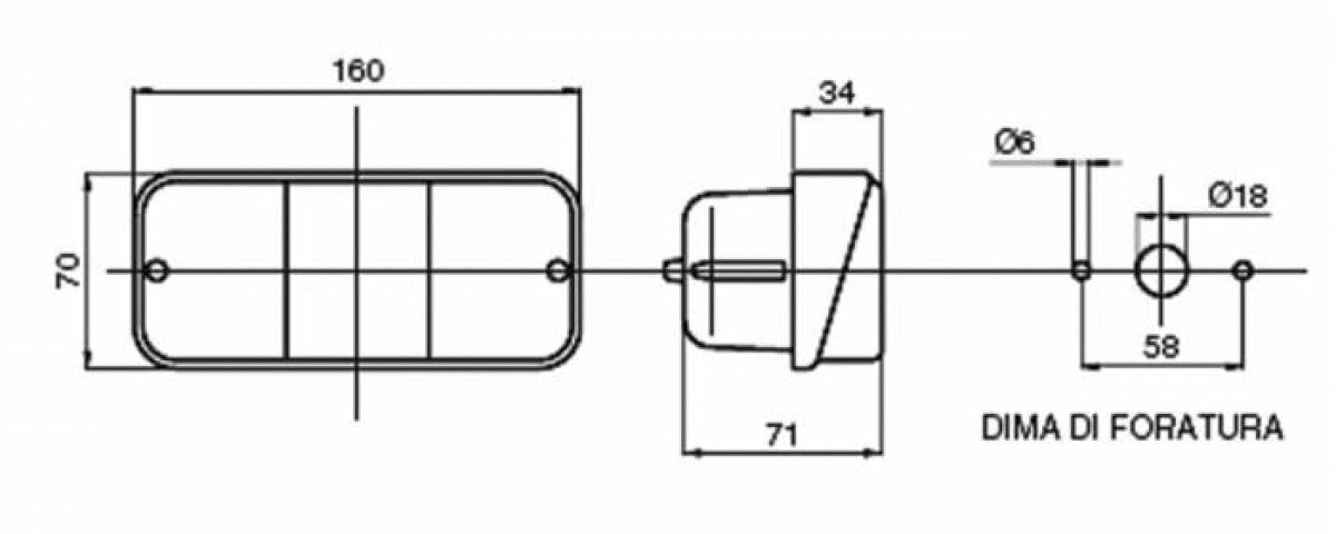 G.L.D. Forniture Kit Fanali dx e sx posteriori per Trattori Carrelli Rimorchi SENZA LAMPADINE