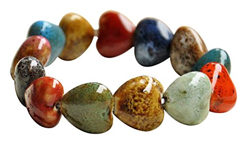 El Regalo Heart Shaped Vintage Beads Bohemia Ceramic Stones Elastic Bracelet for Girls & Women (Free Size) (Heart Shaped) (B07BRGY76Z) Amazon Price History, Amazon Price Tracker
