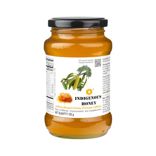 Image of INDIGENOUS HONEY Organic Juliflora Babool Kikar Honey 17.64 oz Glass Jar