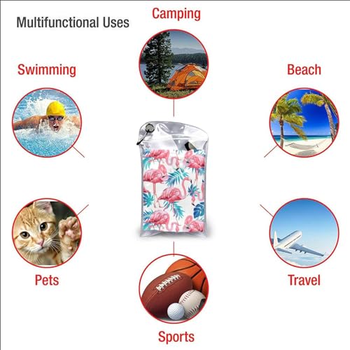 Serviette de gym séchage rapide drap de plage léger flamingo - 7