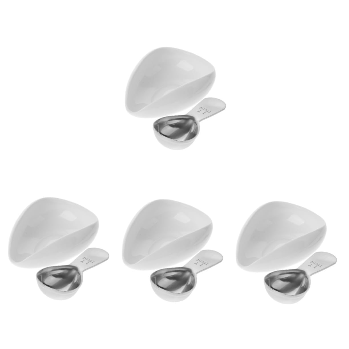 MAGICLULU 4 Sets Coffee Bean Measuring Tray Coffee Bean Dosing Cocktail Machine Station Coffee Bean Measuring Cup Bottle Coffee Tamper Mat Scoops Bar Coffee Ground Coffee Bean Tray Ceramics