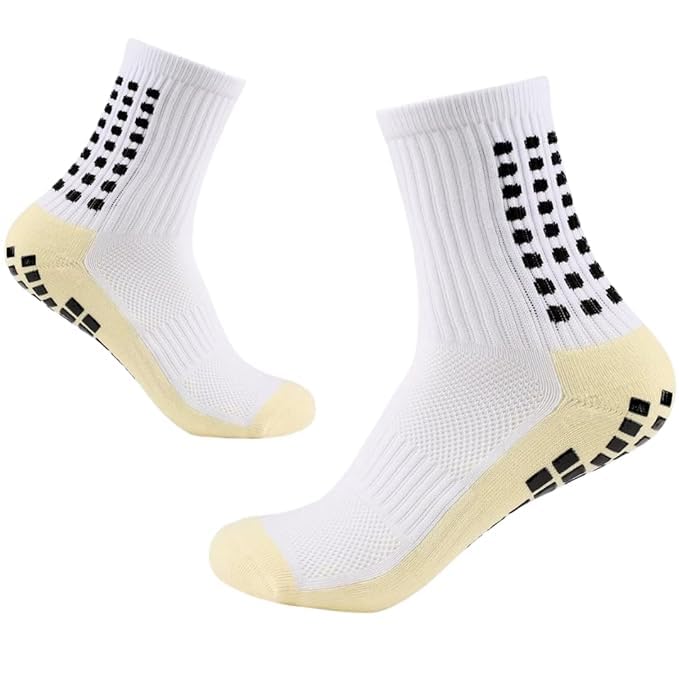 Hi-Tech Performance Athletic Grip Socks for Men & Women | Crew Length Anti-Slip Rubber Grip Socks for Footballers | Thick Cushion Sports Socks for Running, Gym & Training-image-3