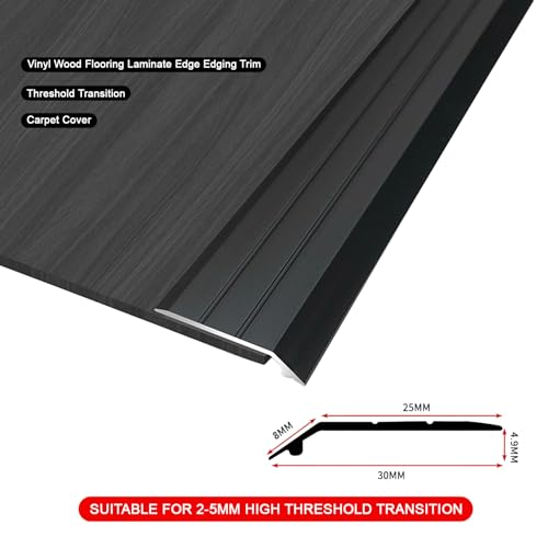 ZZLQIAN Aluminium Carpet Cover Strips - 2Pack 90cmDoor Floor Bar - Tile/Laminate/Lino/Wooden Floor to Vinyl or Carpet Transition Strip- Doorway Threshold Bar/Ramp Edging Trim - Image 2