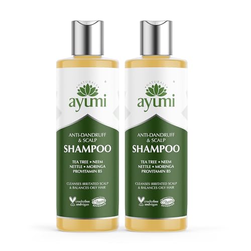 Ayumi Anti Dandruff Shampoo | Clarifying Shampoo for Oily Hair | NeemShampoo for Dandruff Treatment | Tea Tree Oil for Itchy Scalp | Anti-DandruffShampoo Men & Women |2x250 ml