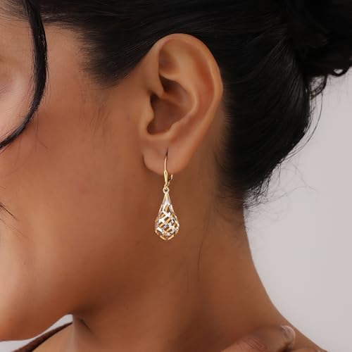 Image of TRUESILVER ACPL 925 Sterling Silver Drop Earrings for Women & Girls | BIS Hallmarked Elegant Dangle Earrings | Stylish Leverback Everyday & Gift Jewelry
