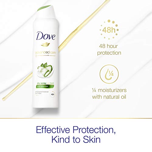 Dove Advanced Care Dry Spray Antiperspirant Deodorant For Women, Cool Essentials, For 48 Hour Protection & Soft, Comfortable Underarms, Green Tea, 3.8 Ounce (Pack Of 4) #TOP5